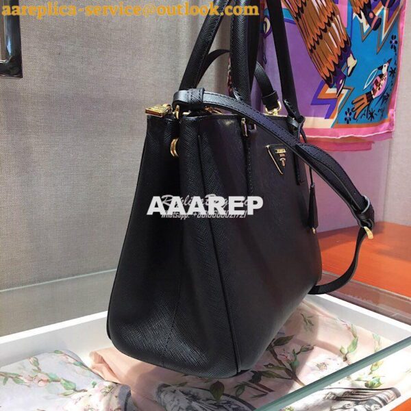 Replica Prada Galleria Saffiano Leather Tote Bag 1BA274 Black 4