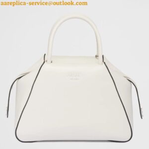 Replica Prada Supernova Small Top Handle Bag In White Leather