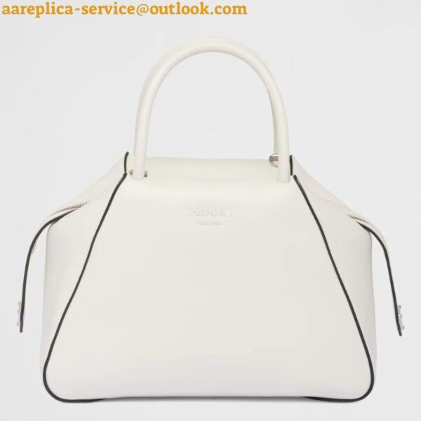 Replica Prada Supernova Small Top Handle Bag In White Leather 3