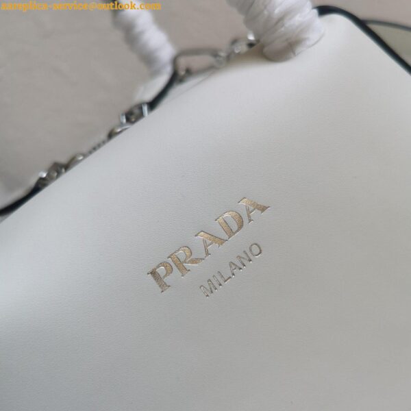 Replica Prada Supernova Small Top Handle Bag In White Leather 4