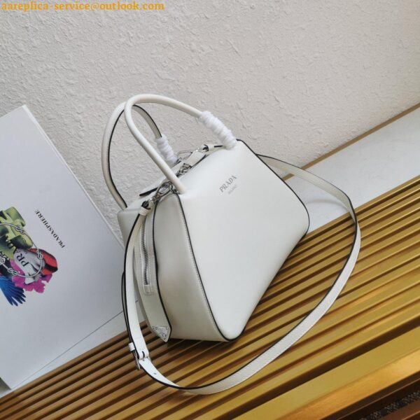 Replica Prada Supernova Small Top Handle Bag In White Leather 5