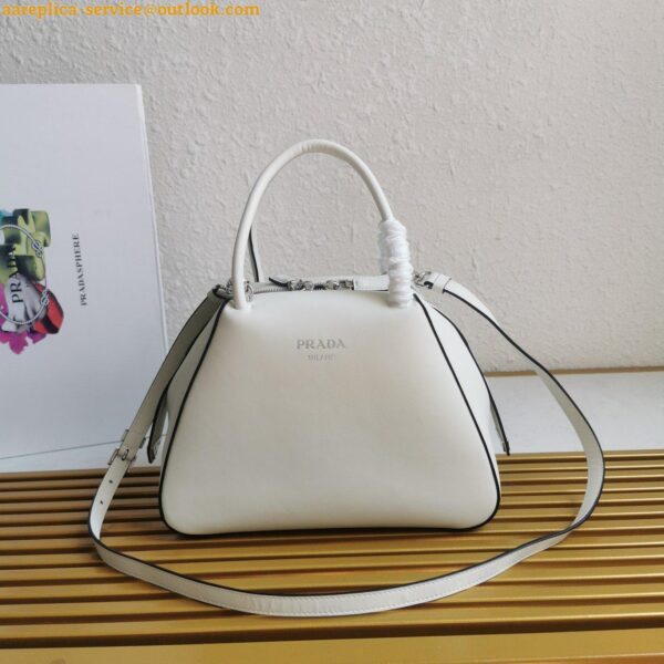 Replica Prada Supernova Small Top Handle Bag In White Leather 6