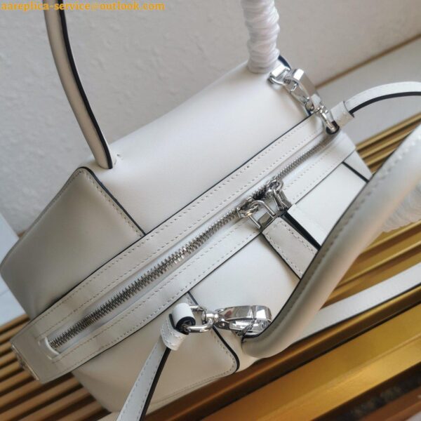 Replica Prada Supernova Small Top Handle Bag In White Leather 7