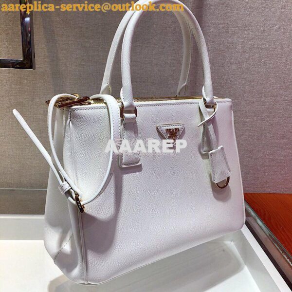 Replica Prada Galleria Saffiano Leather Tote Bag 1BA274 White 3