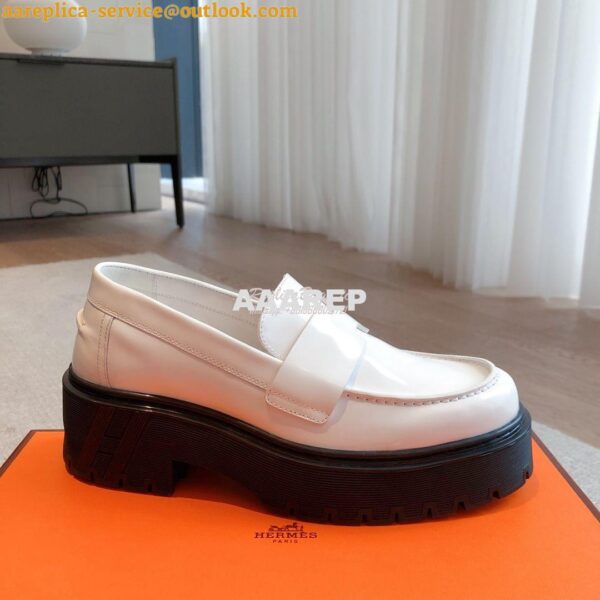 Replica Hermes Hitch Loafer H Cadenas in Glazed Calfskin H232059Z 16