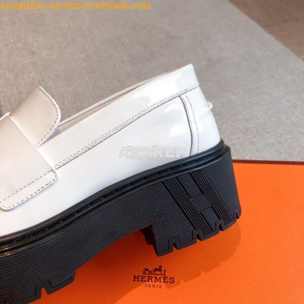 Replica Hermes Hitch Loafer H Cadenas in Glazed Calfskin H232059Z 17