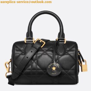 Replica Dior Groove 20 Bag in Black Macrocannage Calfskin