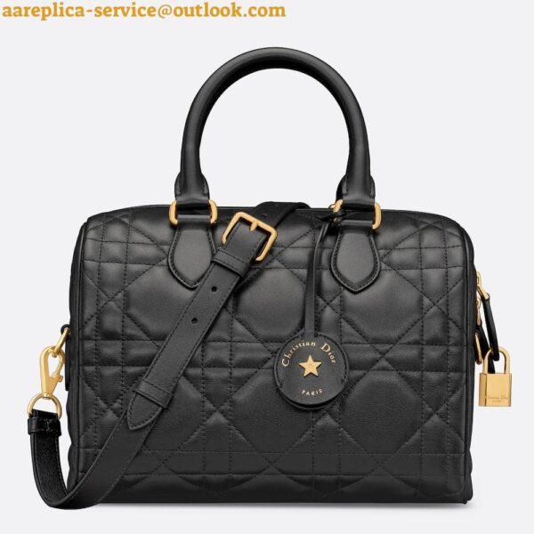 Replica Dior Groove 25 Bag in Black Macrocannage Calfskin 3