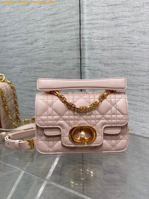 Replica Dior Mini Jolie Top Handle Bag in Pink Cannage Calfskin 10