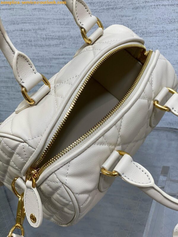 Replica Dior Groove 20 Bag in Dusty Ivory Macrocannage Calfskin 12