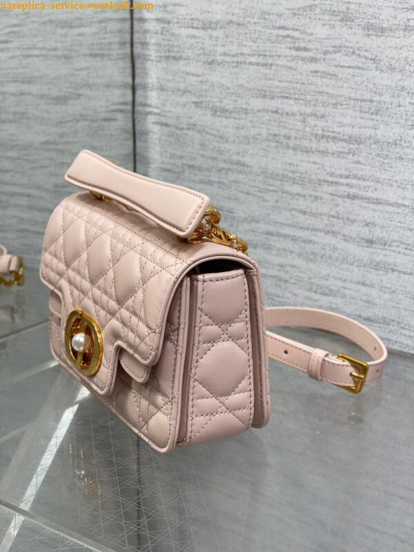 Replica Dior Mini Jolie Top Handle Bag in Pink Cannage Calfskin 12