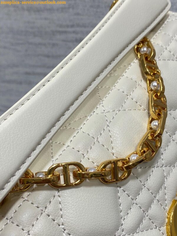 Replica Dior Mini Jolie Top Handle Bag in White Cannage Calfskin 7