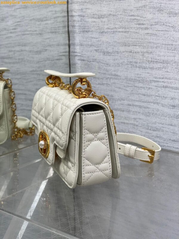 Replica Dior Mini Jolie Top Handle Bag in White Cannage Calfskin 8