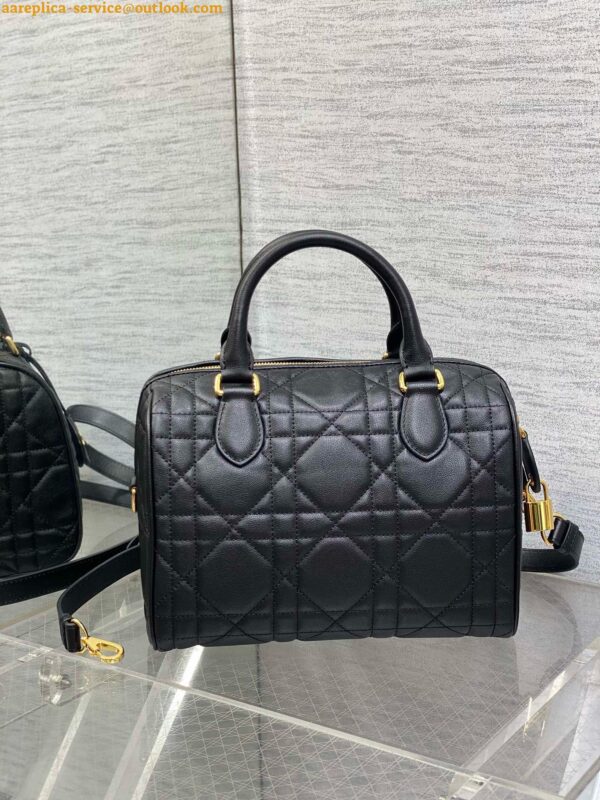 Replica Dior Groove 25 Bag in Black Macrocannage Calfskin 9