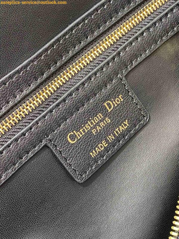 Replica Dior Groove 25 Bag in Black Macrocannage Calfskin 10