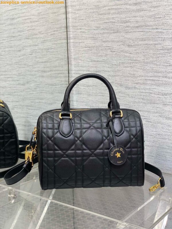 Replica Dior Groove 25 Bag in Black Macrocannage Calfskin 12