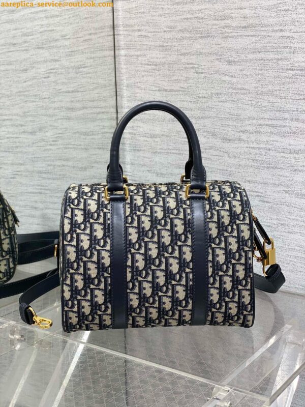 Replica Dior Groove 25 Bag in Blue Dior Oblique Jacquard 7