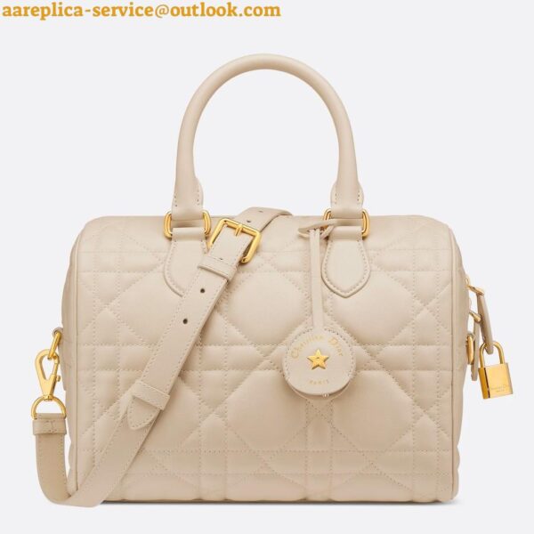 Replica Dior Groove 25 Bag in Dusty Ivory Macrocannage Calfskin 2