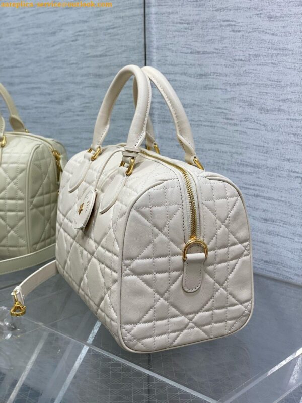 Replica Dior Groove 25 Bag in Dusty Ivory Macrocannage Calfskin 5