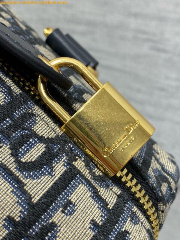 Replica Dior Groove 25 Bag in Blue Dior Oblique Jacquard 12