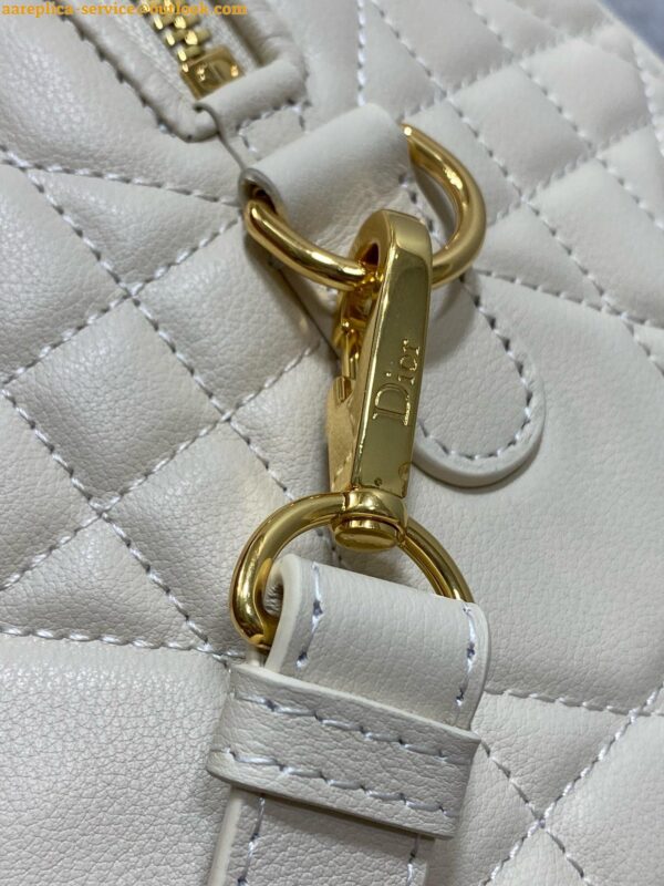 Replica Dior Groove 25 Bag in Dusty Ivory Macrocannage Calfskin 7