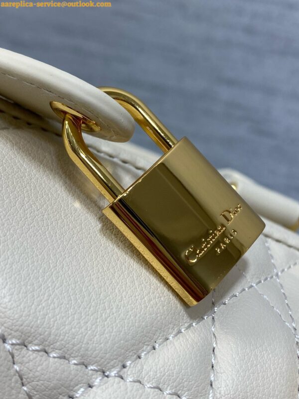 Replica Dior Groove 25 Bag in Dusty Ivory Macrocannage Calfskin 9