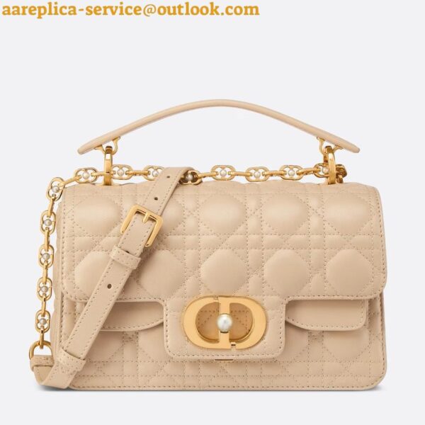 Replica Dior Small Jolie Top Handle Bag in Beige Cannage Calfskin 4