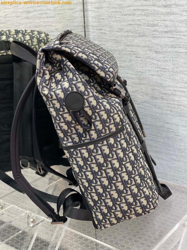 Replica Dior Explorer Backpack In Black Dior Oblique Jacquard 8