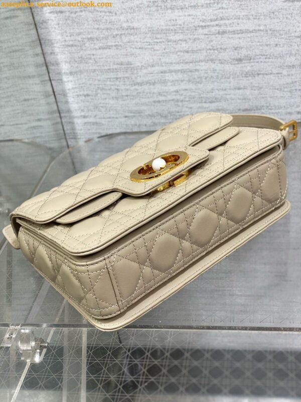 Replica Dior Small Jolie Top Handle Bag in Beige Cannage Calfskin 11