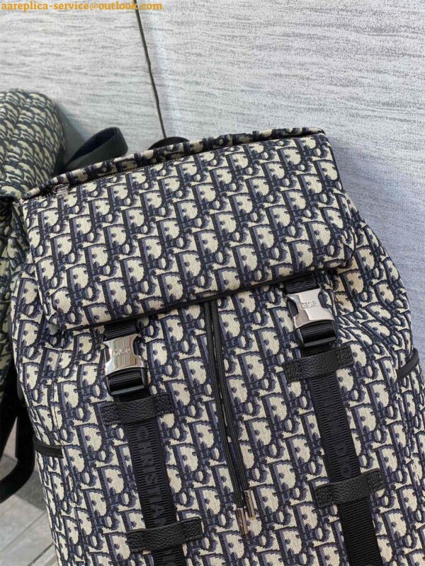 Replica Dior Explorer Backpack In Black Dior Oblique Jacquard 12