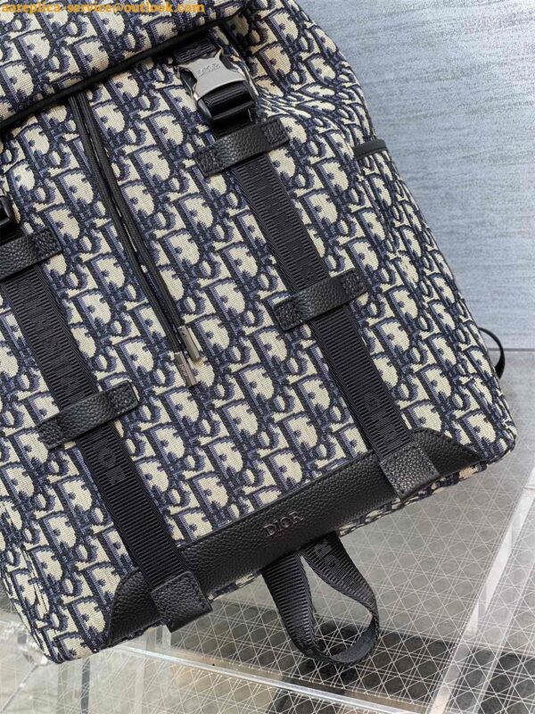 Replica Dior Explorer Backpack In Black Dior Oblique Jacquard 13