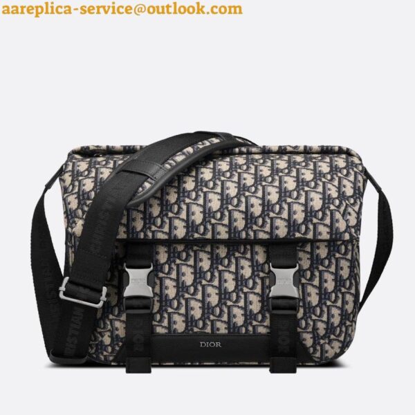 Replica Dior Explorer Messenger Bag In Black Dior Oblique Jacquard 3