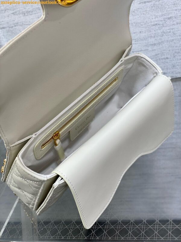 Replica Dior Small Jolie Top Handle Bag in White Cannage Calfskin 4