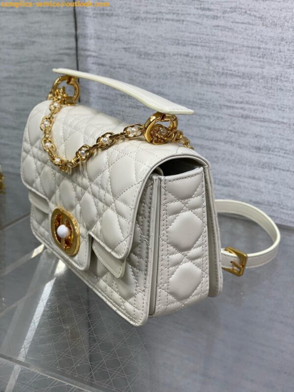 Replica Dior Small Jolie Top Handle Bag in White Cannage Calfskin 5