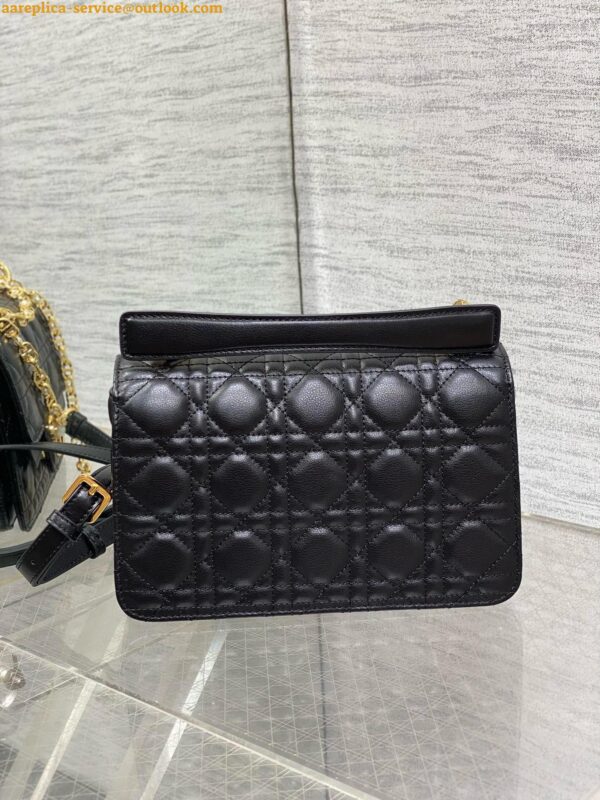 Replica Dior Small Jolie Top Handle Bag in Black Cannage Calfskin 13