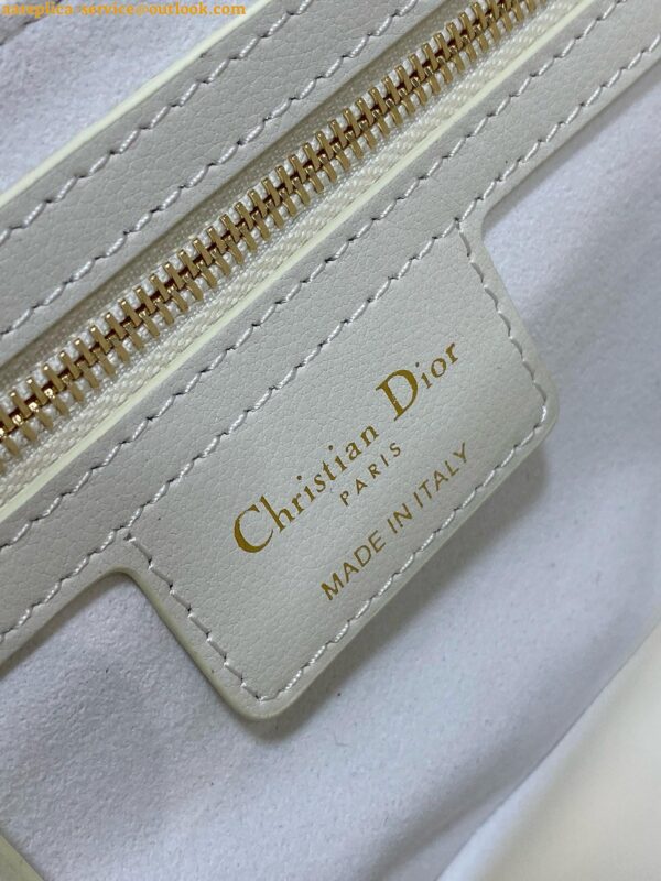 Replica Dior Small Jolie Top Handle Bag in White Cannage Calfskin 7