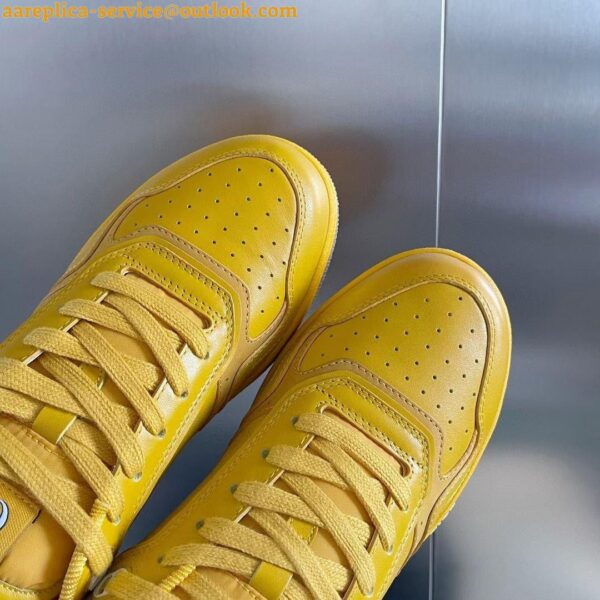 Replica Dior Men's B27 World Tour Sneakers In Yellow Leather 6