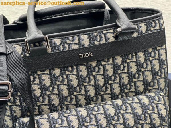 Replica Dior Explorer Tote Bag Beige and Black Dior Oblique Jacquard 10