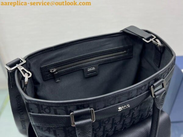 Replica Dior Explorer Tote Bag In Black Dior Oblique Mirage Technical Fabric 10