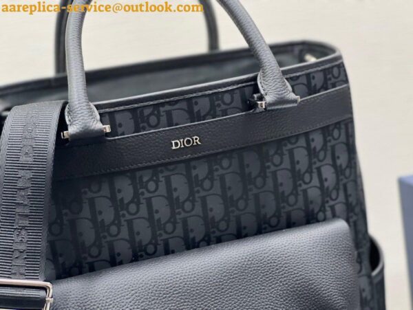 Replica Dior Explorer Tote Bag In Black Dior Oblique Mirage Technical Fabric 11