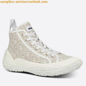 Replica Dior Men's B28 High-top Sneakers In White Oblique Jacquard