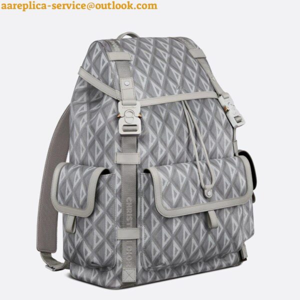 Replica Dior Hit the Road Backpack In Gray CD Diamond Canvas 4