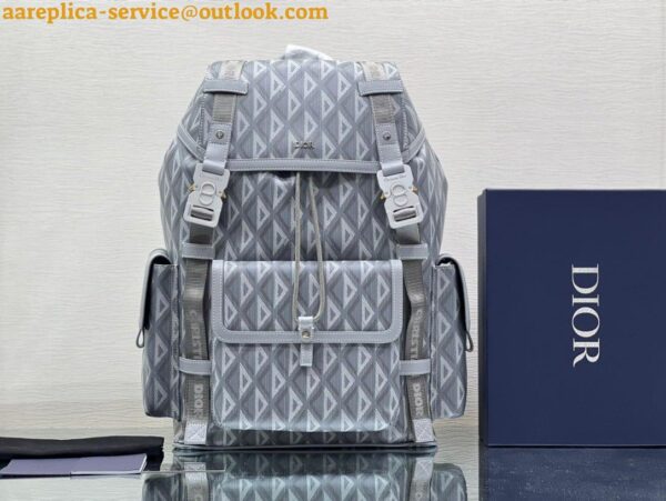 Replica Dior Hit the Road Backpack In Gray CD Diamond Canvas 9