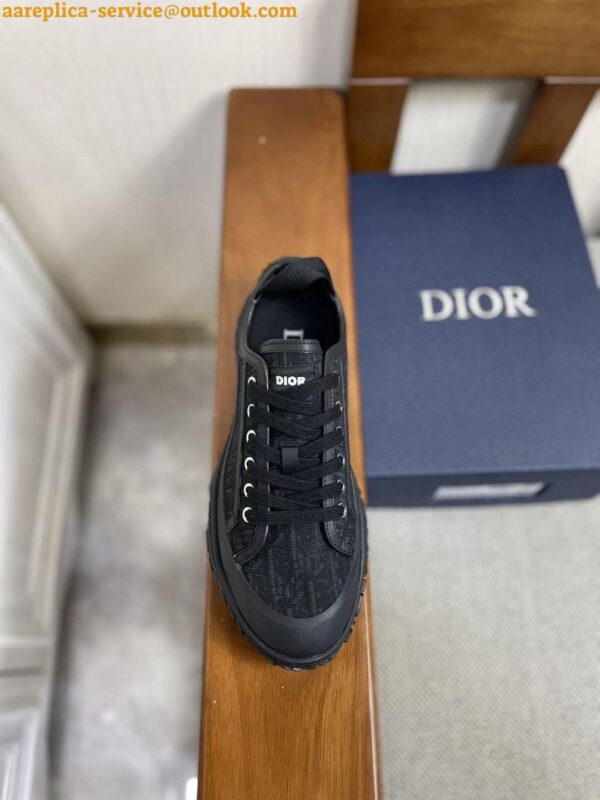 Replica Dior Men's B28 Low-top Sneakers In Black Oblique Jacquard