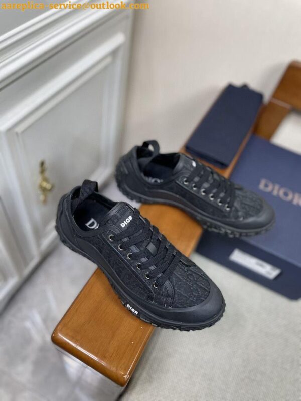 Replica Dior Men's B28 Low-top Sneakers In Black Oblique Jacquard 3