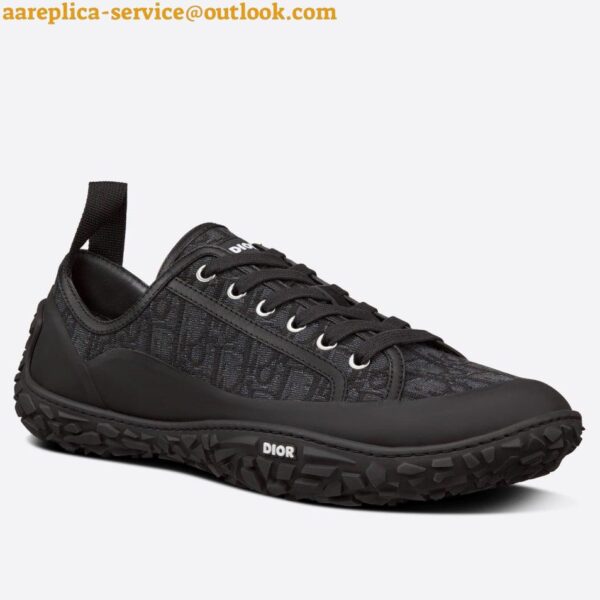 Replica Dior Men's B28 Low-top Sneakers In Black Oblique Jacquard 4