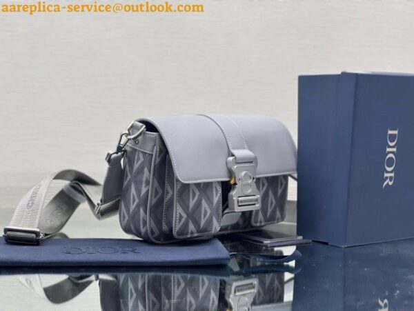 Replica Dior Hit the Road Messenger Bag In Gray CD Diamond Canvas 6