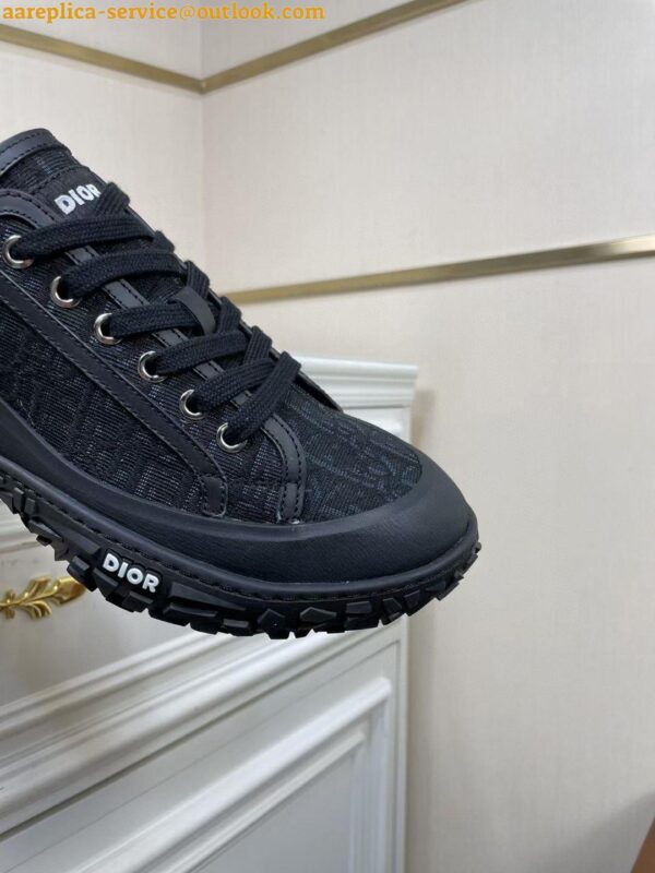 Replica Dior Men's B28 Low-top Sneakers In Black Oblique Jacquard 6