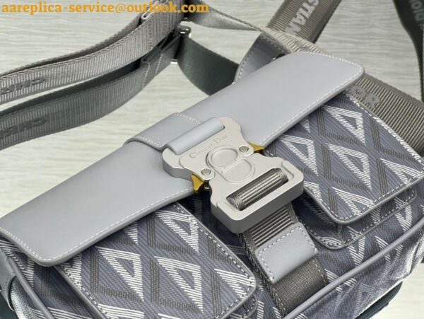 Replica Dior Hit the Road Messenger Bag In Gray CD Diamond Canvas 13