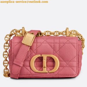 Replica Dior Caro Micro Bag In Pink Cannage Calfskin